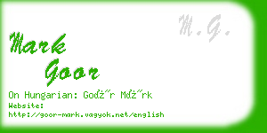 mark goor business card